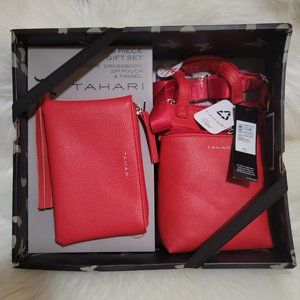 Tahari satchel Women's Crossbody Set Red NWT